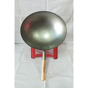 Mua CHẢO THÉP 1 TAY CẦM CÁN GỖ CHIÊN CƠM HỦ TIẾU XÀO MÌ XÀO GIÒN - 36CM.