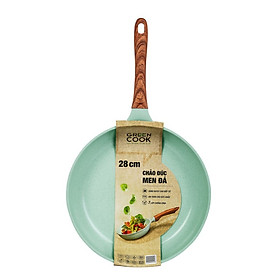 Chảo đúc 7 lớp chống dính đáy từ dùng trên mọi loại bếp Greencook GCP06-28 size 28cm, sâu 6.8cm, hàng y hình-Hàng chính hãng