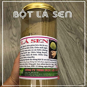Bột lá sen hũ 500g sấy lạnh 100% nguyên chất - giúp giảm mỡ béo, ngủ ngon - Hàng Công ty loại 1