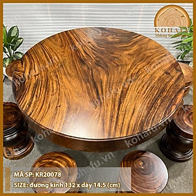Mua  KR20078  Bàn Tròn Nguyên Tấm Gỗ Me Tây - Đường Kính 1.32m