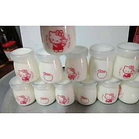 Hũ đựng sữa chua, chưng yến set 12 hũ (có nắp đậy) 100ml