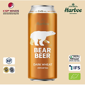 BIA GẤU HARBOE DARK WHEAT 5.4% THÙNG 24 LON 500ml