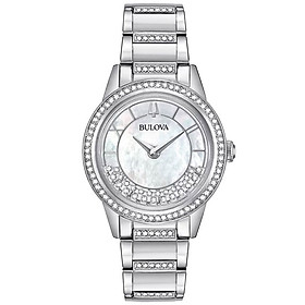Đồng Hồ Nữ Bulova Đính Đá Swarovski Dây Thép Không Gỉ 96L257 - Mặt Xà Cừ