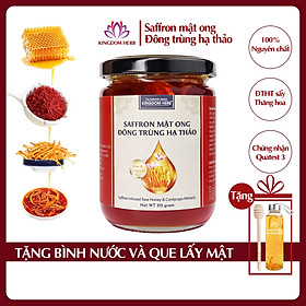 Saffron mật ong đông trùng hạ thảo Kingdom Herb chính hãng thượng hạng hộp 312g (tặng bình thuỷ tinh và cây lấy mật)