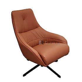 Mua Ghế sofa đơn hiện đại màu cam đất CL1215-P Nội thất Capta Ghế sảnh chờ nệm da PU mềm màu cam đất cao cấp chân xoay thép sơn tĩnh điện màu đen