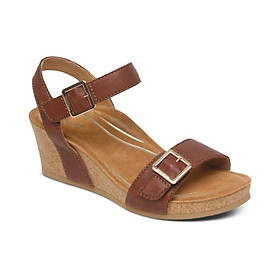 Sandal sức khỏe nữ Aetrex Lexa Walnut - giày cao gót 5p đế đệm êm