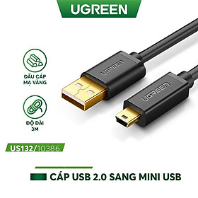 Dây cáp UGREEN sạc nhanh chuyển đổi chui cắm USB 2.0 A sang chui cắm MiniB 5 chân hàng chính hãng