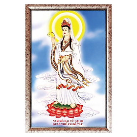 Mua Tranh gỗ treo tường trang trí nhà cửa mẫu mẹ quan âm đứng trên tọa sen  Tranh Phật Giáo Quan Thế Âm Bồ Tát 0147