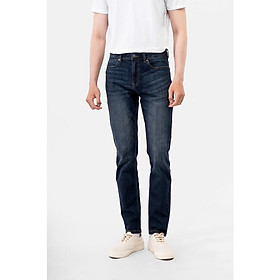 QUẦN JEAN TRƠN XANH ĐẬM SLIM - 10S22DPA010 | LASTORE MENSWEAR