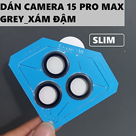 [ dán camera ip 15ProMax ] Mắt dán bảo vệ camera cho iP 15 Pro Max Kuzoom SLIM _ hàng chính hãng - Grey_Xám đậm