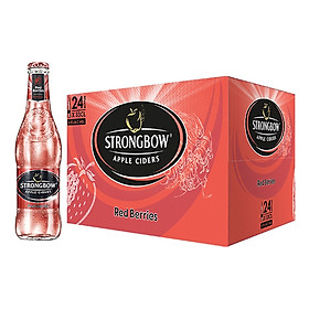 Thùng 24 Chai Nước Táo Lên Men Strongbow Red Berries - Vị Dâu Đỏ (330ml / Chai)