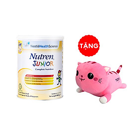 Thực phẩm dinh dưỡng Nutren Junior Thụy Sĩ hỗ trợ tăng cân tiêu hóa tốt cho trẻ từ 1 đến 10 tuổi 800g -  Tặng Gối con mèo