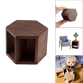 Dolls House Walnut Wood Mini End Table 1/12 Miniatures Toy for Living Room