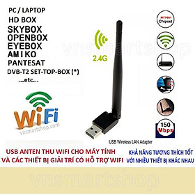 Bộ USB thu sóng WIFI máy tính laptop và các thiết bị khác mẫu mới loại tốt hàng cao câp