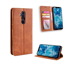 Bao da cho Nokia 8.1 Flip Wallet Leather dạng ví đa năng siêu bền siêu êm