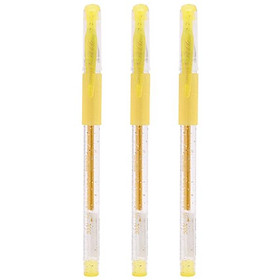 Hình ảnh Vỉ 3 Bút Gel 0.7 mm - Marvy 700G - Glitter Yellow