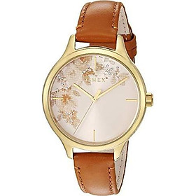 Timex Women's TW2R66600 Crystal Bloom Pink/Silver Floral Accent Leather Strap Watch