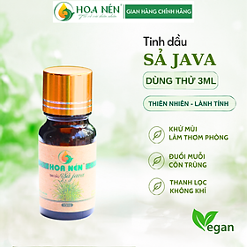 Tinh dầu Sả Java nguyên chất Hoa Nén 3ml - Đuổi muỗi, khử mùi, an toàn sức khoẻ