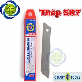 Mua Lưỡi dao rọc giấy C-Mart A0041B 14 rãnh 10 lưỡi/hộp 100 X 18 X 0.5mm
