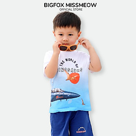 Đồ bộ bé trai cộc tay BIGFOX - MISS MEOW size đại chất cotton phong cách Âu Mỹ in Máy Bay DINOSAURS 11 - 37 kg QATE