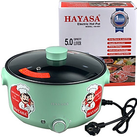 Mua Nồi lẩu điện 5 Lít Hayasa HA-691 lòng nồi sâu có thể tháo rời vệ sinh -Hàng Chính Hãng