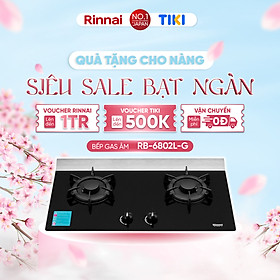 Mua Bếp gas âm Rinnai RB-6802L-G mặt bếp kính và kiềng bếp gang - Hàng chính hãng.