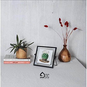 Khung Ảnh Đề Bàn Mặt Kính 2 Lớp Viền Kim Loại Cao Cấp Mino Frame KH02