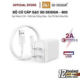 Mua Bộ Cáp sạc nhanh QC2.0 SD DESIGN B03 Sạc an toàn đầy đủ chân sạc cho tất cả thiết bị bảo hành 1 đổi 1