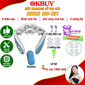 Máy massage cổ xung điện 8D Nikio NK-131 - Rung nóng kết hợp ánh sáng sinh học