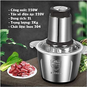 Máy xay thịt, máy xay sinh tố cối inox 4 lưỡi đa năng,Công suất 300W xay thịt, tỏi ớt, rau củ quả