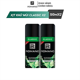 Combo 2 Xịt toàn thân Romano Classic cổ điển lịch lãm 150ml