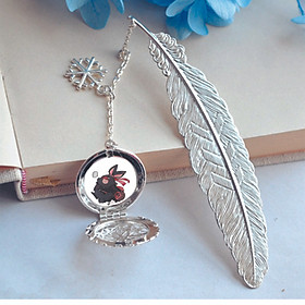 Bookmark lông vũ IN HÌNH thỏ trắng đen Ma Đạo Tổ Sư manhua