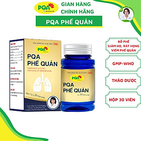 Phế Quản PQA Thành Phần Từ Thiên Nhiên Hỗ Trợ Bổ Phế, Giảm Ho, Đờm, Đau Rát Họng Hộp 30 Viên