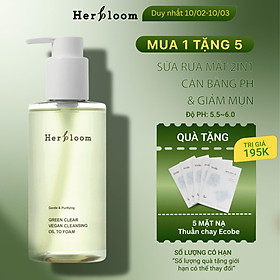Sữa Rửa Mặt Herbloom Kiêm Tẩy Trang Green Clear Vegan Cleansing Oil to Foam (2in1) 200ML