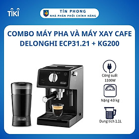 Mua Combo máy pha và máy xay cafe Delonghi ECP31.21 + KG200 - Hàng chính hãng