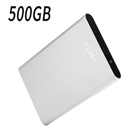 Ổ cứng di động 1TB 2TB SSD 4TB 16TB Ổ cứng gắn ngoài Type-C USB 3.1 Ổ cứng lưu trữ ngoài 8TB tốc độ cao cho máy tính xách tay PS4 PC Màu sắc: Bạc 500GB