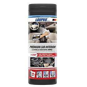 Khăn Ướt Kháng Khuẩn Cao Cấp Läupro - Lau Nội Thất Xe Hơi - 30 Khăn