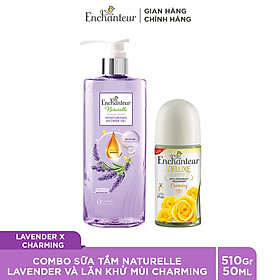 Combo Sữa tắm Enchanteur Naturelle hương hoa Lavender 510g + Lăn Khử Mùi