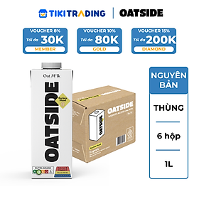 Thùng 6 hộp Sữa yến mạch OATSIDE vị nguyên bản Barista Blend 1L