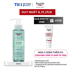 Gel rửa mặt giảm mụn Eucerin Pro Acne Cleansing Gel 400ml