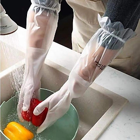 Mua Găng tay siêu dai hình con hươu bo chun lót nỉ  Găng tay cao su rửa bát dáng dài