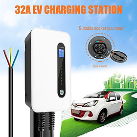 32A EVSE Wallbox EV Sạc xe điện Sạc điện Trạm treo tường IP66 Type 2 Cáp IEC 62196-2 Cấp 2 240V