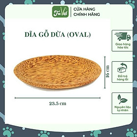 Mua Dĩa gỗ dừa oval - Dĩa xoài - Coconut Wood Oval Plate | Tre Việt
