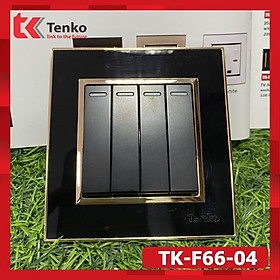 Công Tắc Viền Vàng Âm Tường 4 Nút Bấm Chính Hãng Tenko TK-F66-04| Công Nghệ Nhật Bản