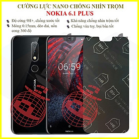 Dán chống nhìn trộm  dành cho Nokia 6.1 Plus - Dán cường lực dẻo nano 9H+