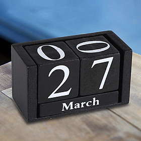 Nơi bán LỊCH KHỐI GỖ ĐỂ BÀN MÀU ĐEN (WOODEN BLOCK CALENDAR) - Giá Từ -1đ