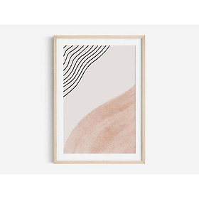 Tranh treo tường | Tranh nghệ thuật trừu tượng - Salmon Pink Wall Art, Modern Minimalist Art Print, Neutral Print