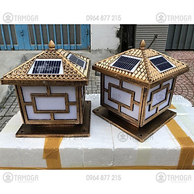 Mua Đèn trụ cổng năng lượng mặt trời vầng đen