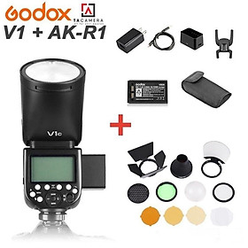 Combo Đèn Flash Godox V1 + Bộ Tản Sáng AK-R1 - Hàng Chính Hãng