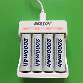 Mua Bộ Sạc Pin AA  AAA Beston C9009 Tự ngắt khi đầy Sạc Nhanh Có Đèn báo đầy độc lập từng pin  pin sạc chính hãng
